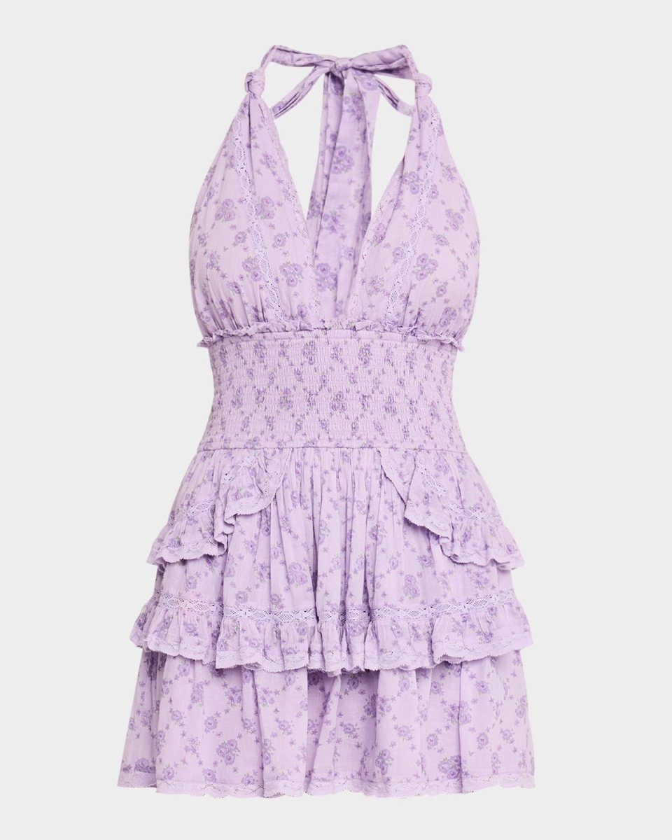 Deanna Lilac Dreams Halter Mini Dress